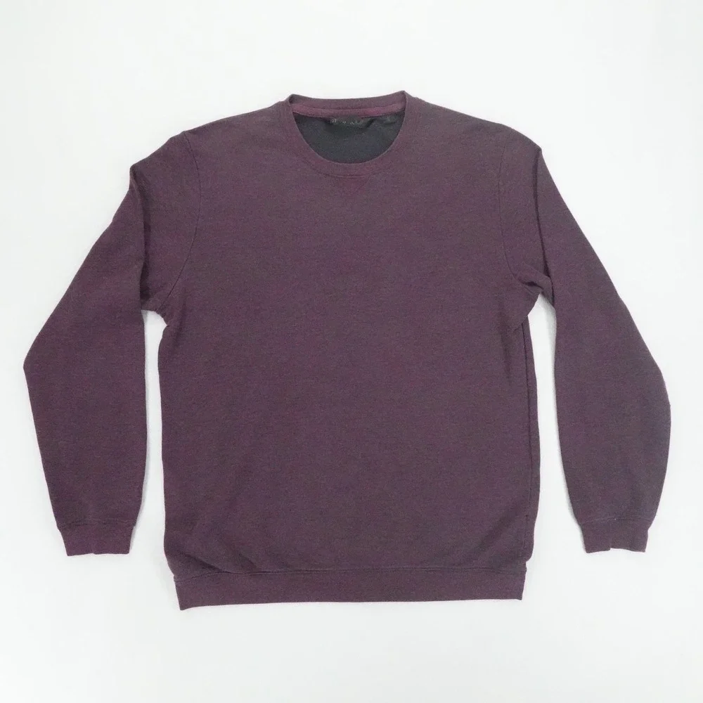 Travis Mathew Sweater Mens M Burgundy Crewneck Pullover Long Sleeve Preppy